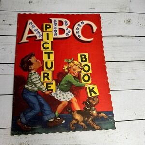 ABC Picture Book 1948 Vintage Illustrated Children's Alphabet Whitman